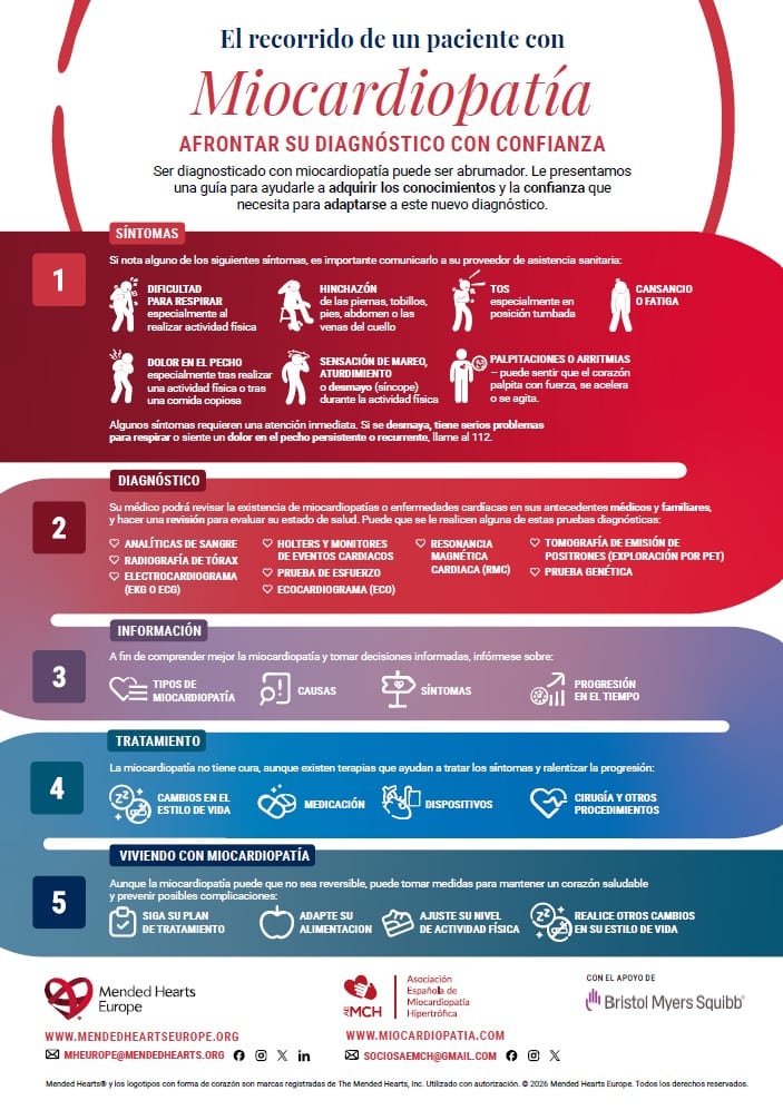 A Patient’s Journey Through Cardiomyopathy Infographic – Spanish